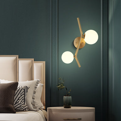 Double Light Armed Sconce-Brushed Brass