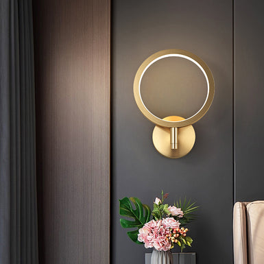 Dual /Single Ring Light Sconce-Gold Brushed Brass