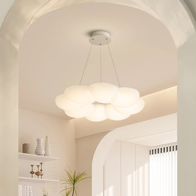 Modern Simple Chandelier with Opalescent Shades for Home Decor