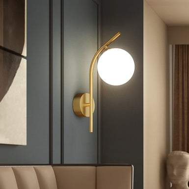 Gold Armed Sconce-Brushed Brass