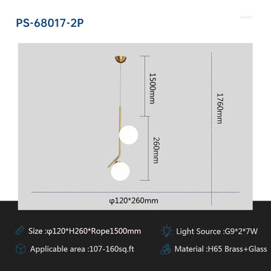 Altura ajustable del soporte de techo colgante de luz doble/simple de latón dorado